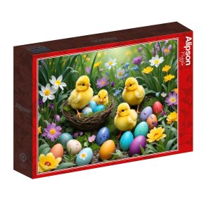 Alipson puslespil med 500 brikker. Motiv: Easter Chicks.