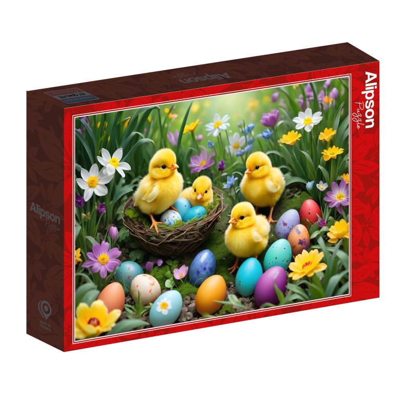 Alipson puslespil med 500 brikker. Motiv: Easter Chicks.