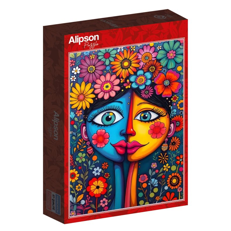 Alipson puslespil med 1000 brikker. Motiv: Flower Duo.
