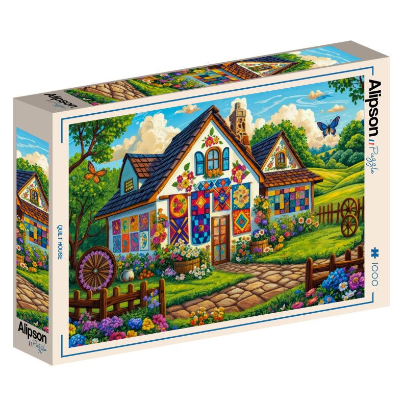 Alipson puslespil med 1000 brikker. Motiv: Quilt House.