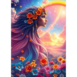 Rainbow Girl med regnbue og gradient h�r.