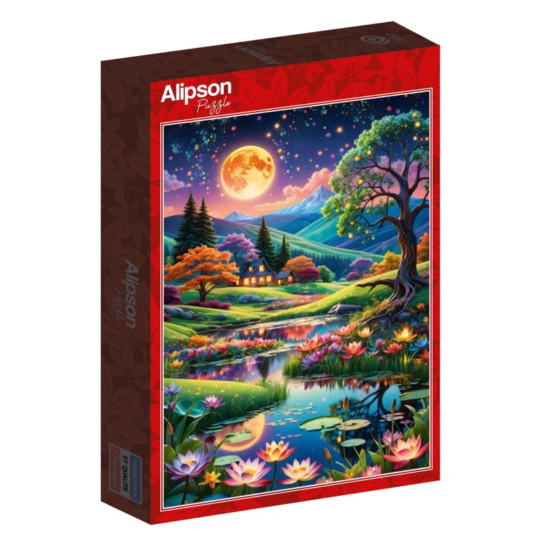 Alipson puslespil med 500 brikker. Motiv: Full Moon Night.