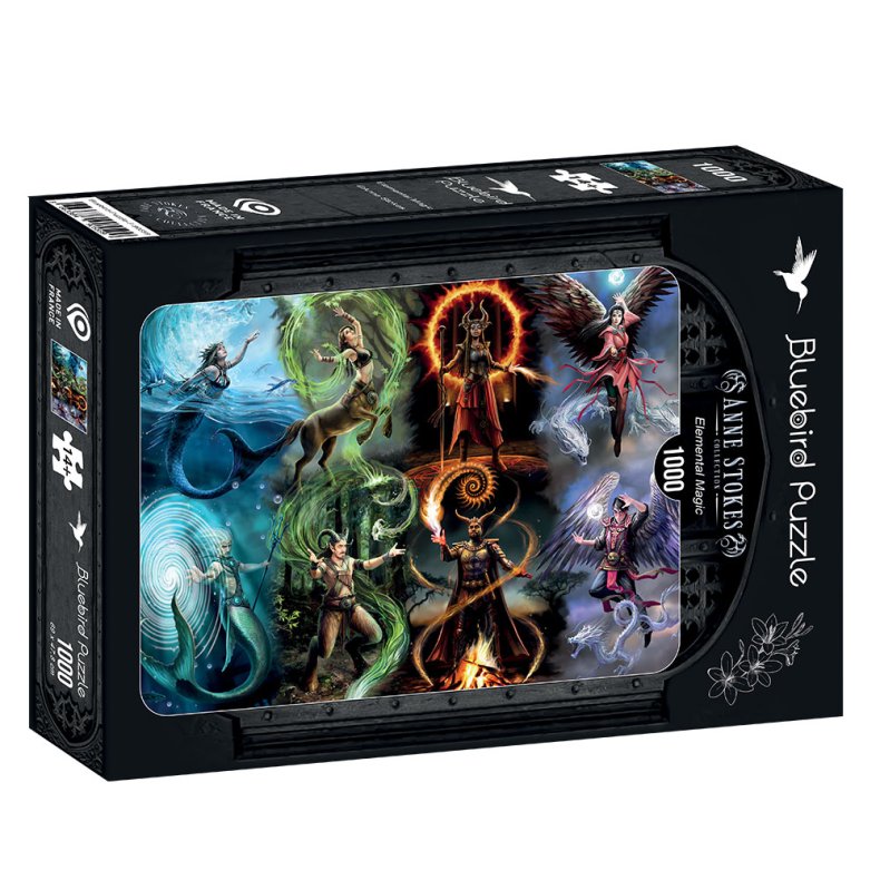 Bluebird puslespil med 1000 brikker. Motiv: Anne Stokes - Elemental Magic.
