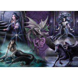 Anne Stokes - Gothic Dreams puslespil med kvindelige sagnfigurer. 