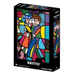 Bluebird puslespil med 1000 brikker. Motiv: Britto - Cheek to Cheek.