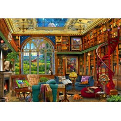 David Maclean puslespil Country Library med motiv af et bibliotek.