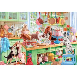 Dogs in the Kitchen puslespil med hunde der leger i k�kkenet. 