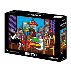 Bluebird puslespil med 500 brikker. Motiv: Britto - Game Night.
