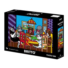 Bluebird puslespil med 500 brikker. Motiv: Britto - Game Night.