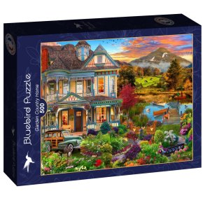 Bluebird puslespil med 500 brikker. Motiv: Garden Country Home.