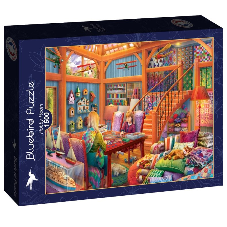 Bluebird puslespil med 1500 brikker. Motiv: Hobby Room.