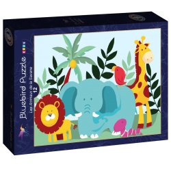 Bluebird Kids puslespil til b�rn med 12 brikker. Motiv: Animals of the Savannah.