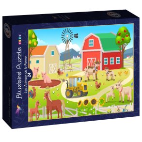 Bluebird Kids puslespil til b�rn med 24 brikker. Motiv: Farm Animals.