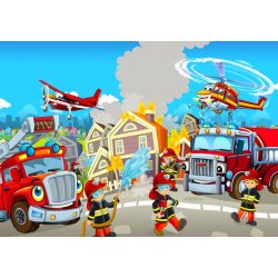 Maciej Es puslespil Fire Rescue Team med brandbil og helikopter.