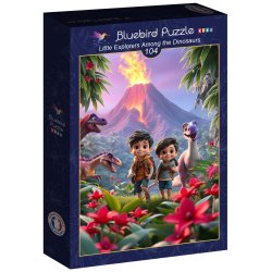 Bluebird Kids puslespil til b�rn med 104 brikker. Motiv: Little explorers among the dinosaurs.