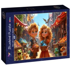 Bluebird Kids puslespil til b�rn med 300 brikker. Motiv: The Market of Little Dragons.