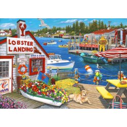 Joelle McIntyre puslespil Lobster Landing med motiv af en havnemole.
