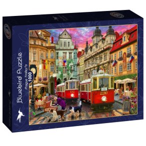 Bluebird puslespil med 1000 brikker. Motiv: Prague Trolley's.