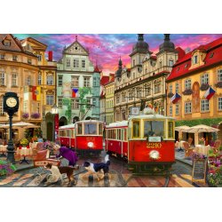 David Maclean puslespil Prague Trolley's med motiv af sporvogne i Prag.