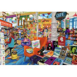 Joelle McIntyre puslespil Reading Room med motiv af en butik med b�ger.