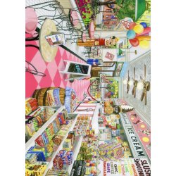 Joelle McIntyre puslespil The Sweet Shop med motiv af en slikbutik.