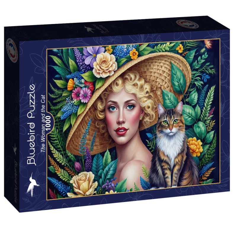 Bluebird puslespil med 1000 brikker. Motiv: The Woman and the Cat.