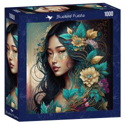 Bluebird puslespil med 1000 brikker. Motiv: Hana - Soul of Nature Collection.
