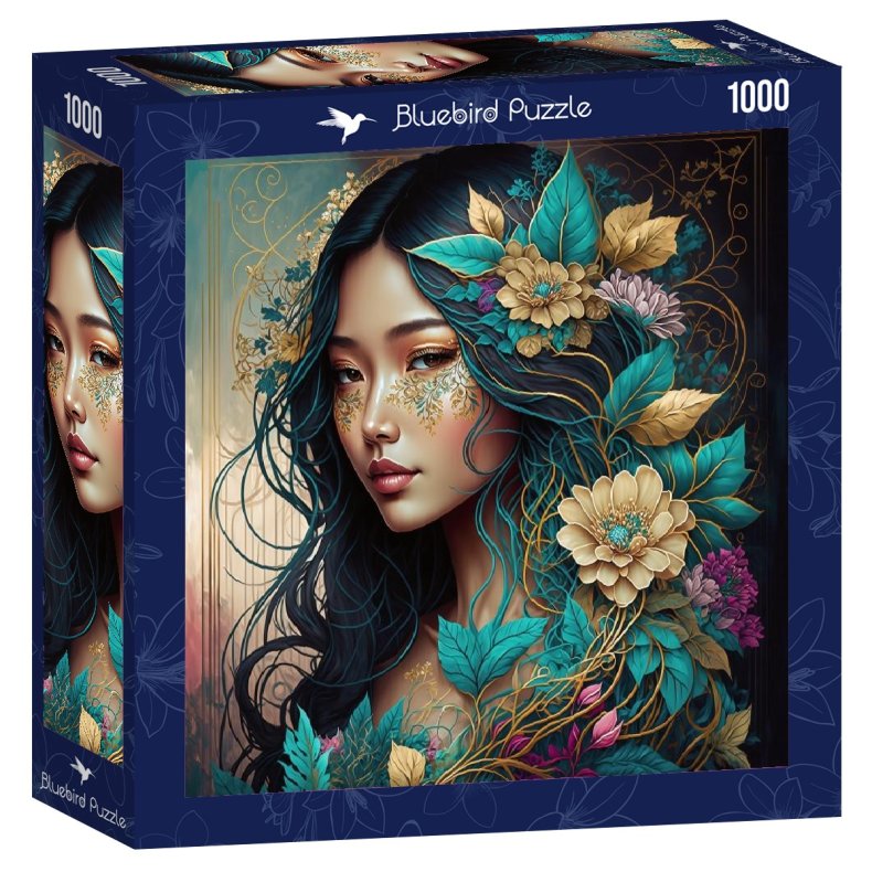 Bluebird puslespil med 1000 brikker. Motiv: Hana - Soul of Nature Collection.