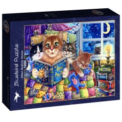 Bluebird puslespil med 1000 brikker. Motiv: Kitten Bedtime Stories.