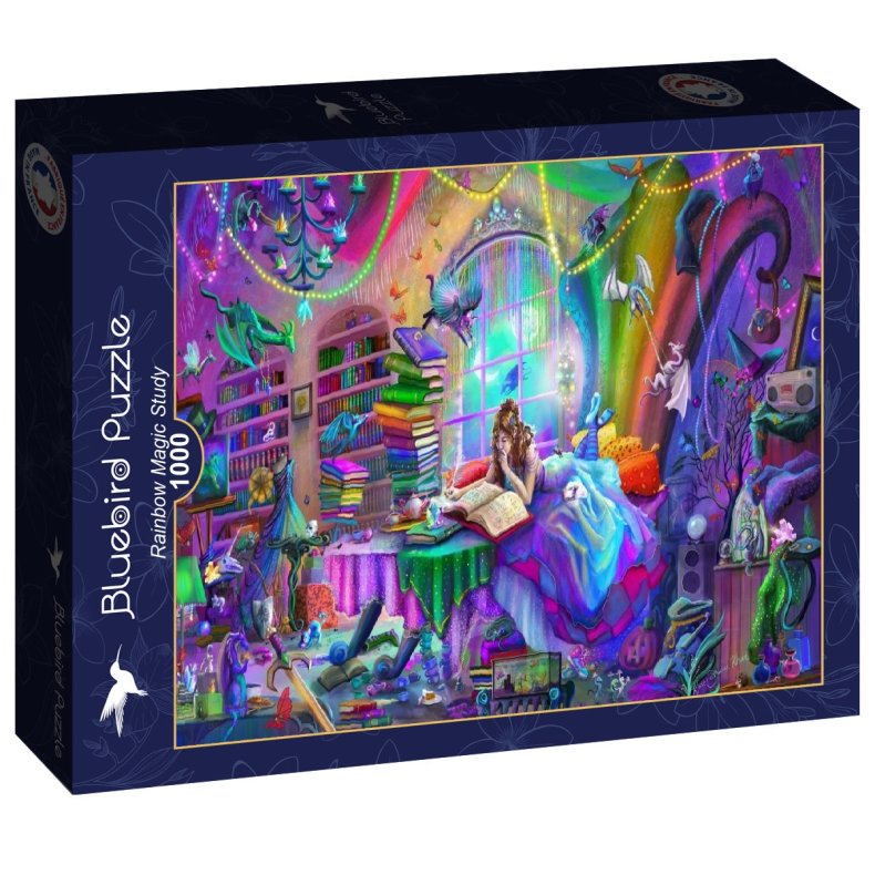 Bluebird puslespil med 1000 brikker. Motiv: Rainbow Magic Study.