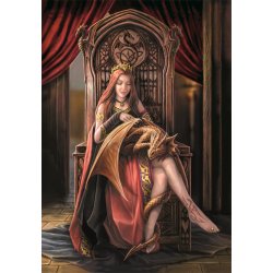 Anne Stokes - Friends forever puslespil med en elver kvinde og drage. 