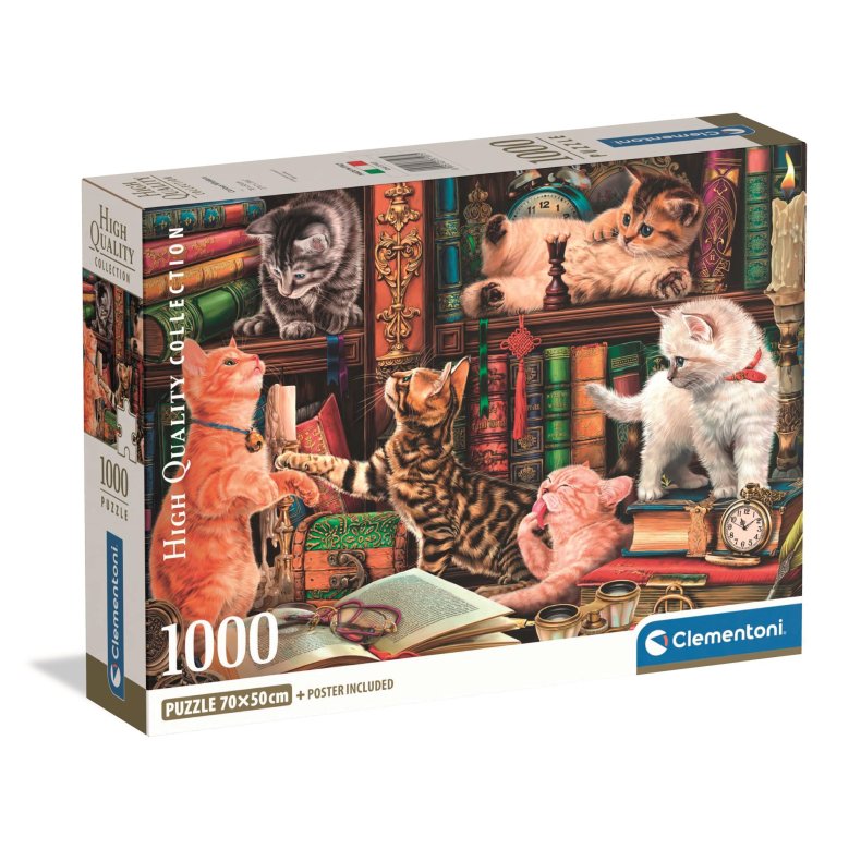 Clementoni puslespil med 1000 brikker. Motiv: Curious Whiskers.