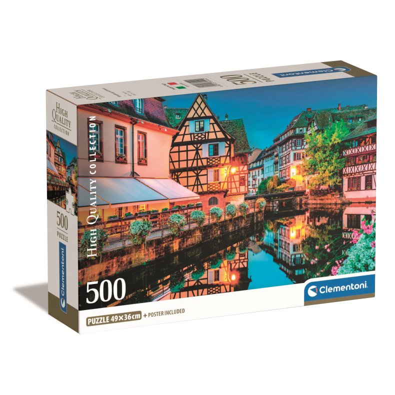Clementoni puslespil med 500 brikker. Motiv: Strasbourg Old Town.