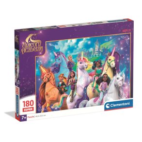 Clementoni puslespil til b�rn med 180 brikker. Motiv: Unicorn Academy.