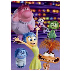 2 Puzzles - Inside Out 2 puslespil med personerne fra filmen og gl�de i midten.