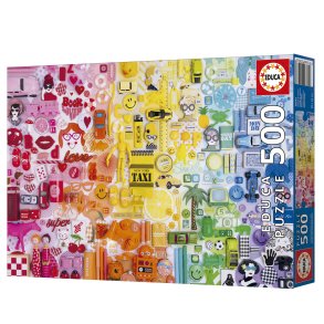 Educa puslespil med 500 brikker. Motiv: Colors Collage.