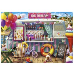 Olena S puslespil Ice Cream Van med en isbod p� havnemole.