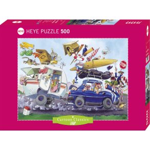 Heye puslespil med 500 brikker. Motiv: Cartoon Classics - Off On Holiday