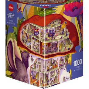 Heye puslespil med 1000 brikker. Motiv: Cartoon - Living Mushroom.