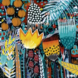 Flowery - Tropic Sun af Bernadette Twomey er et puslespil med tropiske blomster.