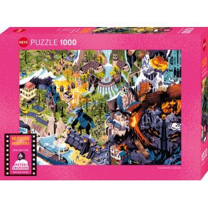 Heye puslespil med 1000 brikker. Motiv: Movie Masters - Peter Jackson Films.