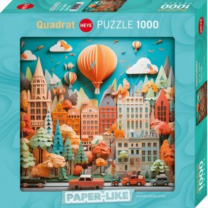 Heye puslespil med 1000 brikker. Motiv: Quadratpuzzle - Paper Like - Townscape.