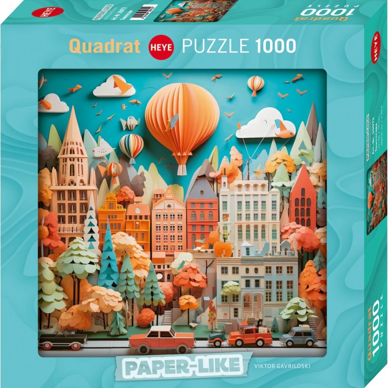 Heye puslespil med 1000 brikker. Motiv: Quadratpuzzle - Paper Like - Townscape.