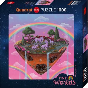Heye puslespil med 1000 brikker. Motiv: Tiny Worlds - The Unicorns.