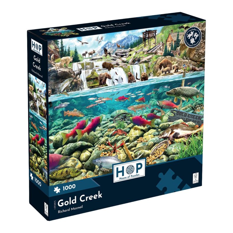 House of Puzzles puslespil med 1000 brikker. Motiv: Gold Creek.