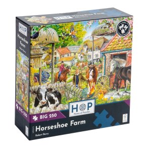 House of Puzzles puslespil med 250 XXL brikker. Motiv: Horseshoe Farm.
