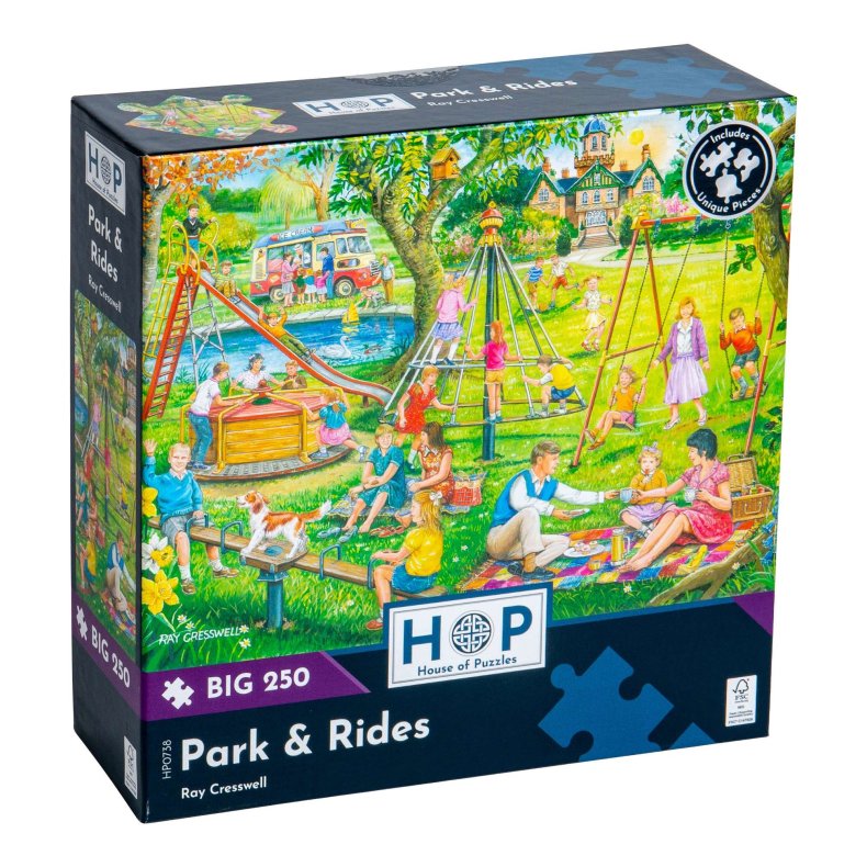 House of Puzzles puslespil med 250 XXL brikker. Motiv: Park & Rides.