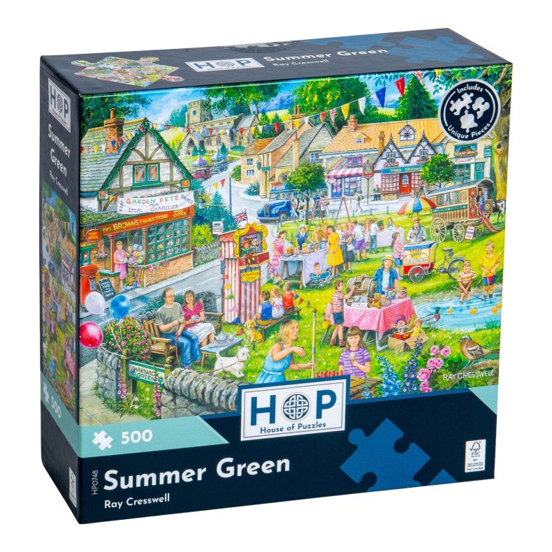 House of Puzzles puslespil med 500 brikker. Motiv: Summer Green