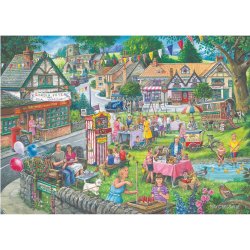 Summer Green af Ray Cresswell med en markedsdag ved s�en.