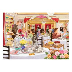 The Rose Tearooms af Tracy Hall med en restaurant hvor der serveres eftermiddagste.